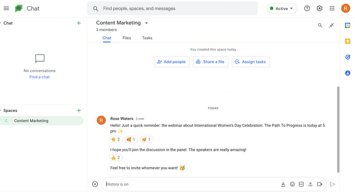 Space in Google Chat