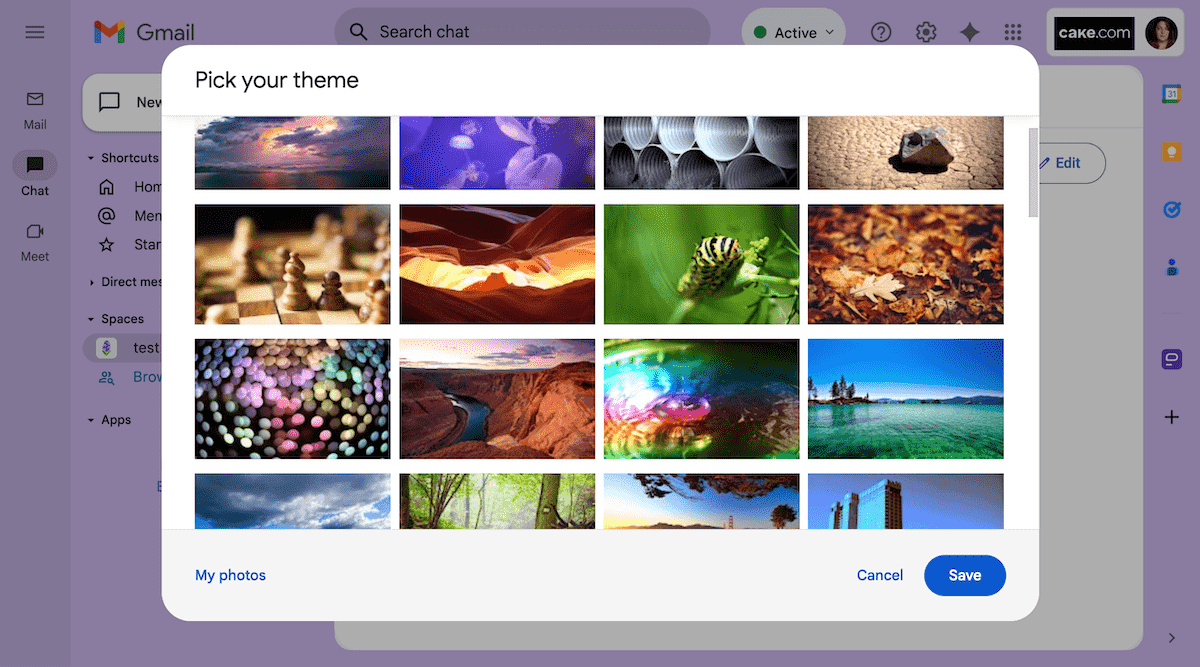 Themes in Google Chat