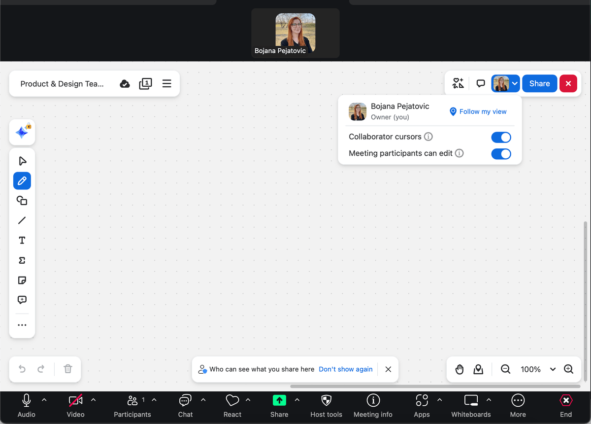 A whiteboard on Zoom