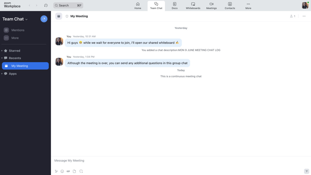 Chat in Zoom