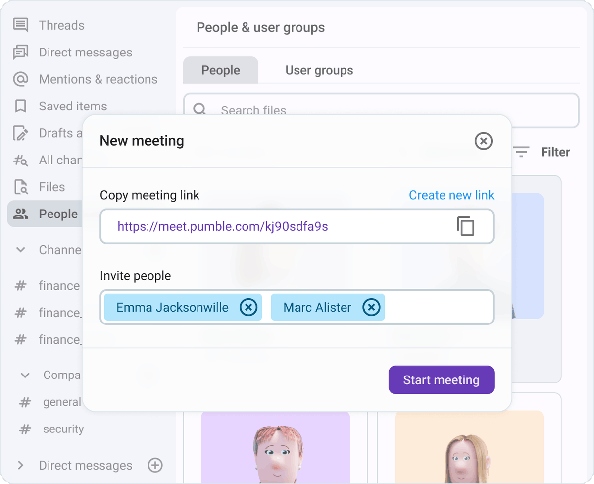 Scheduling meetings in Pumble is a piece of cake