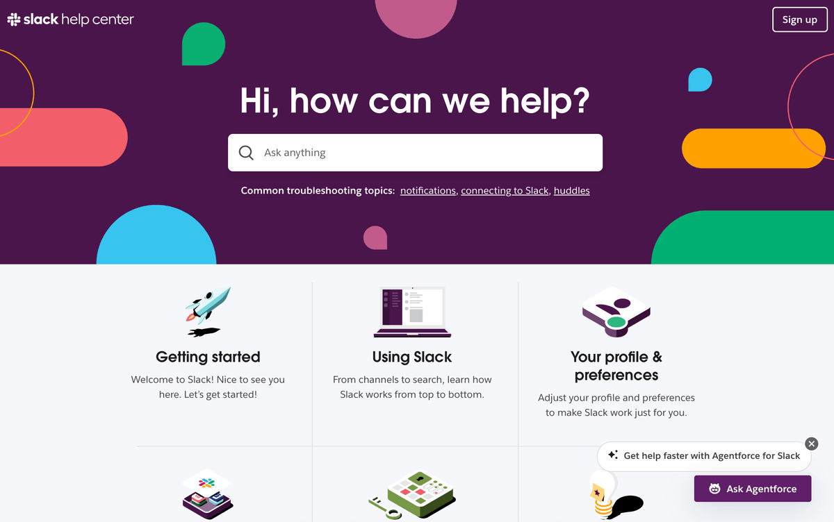Slack help center