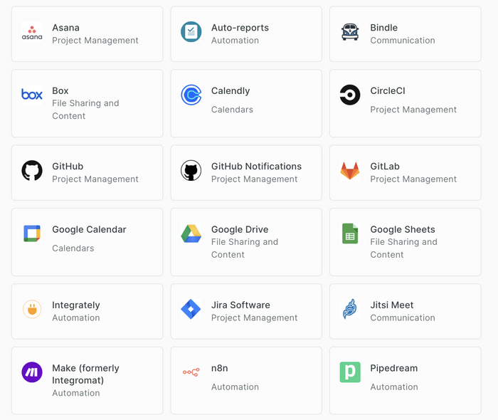 Some of Twist’s integrations