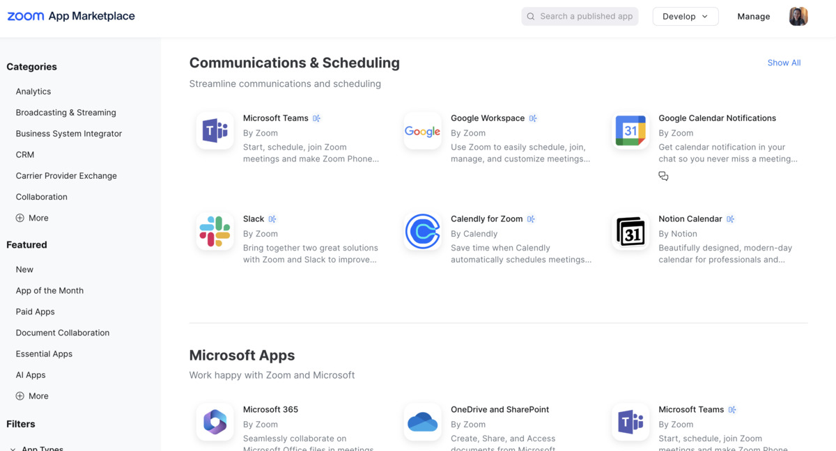 Zoom App Marketplace overview