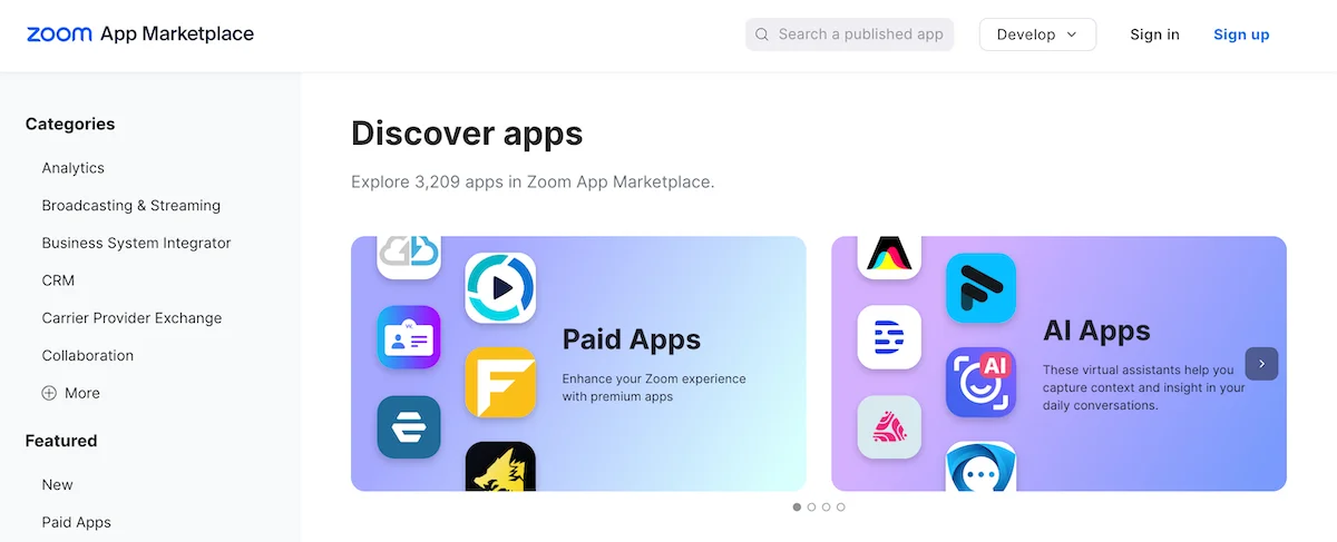 Zoom App Marketplace overview