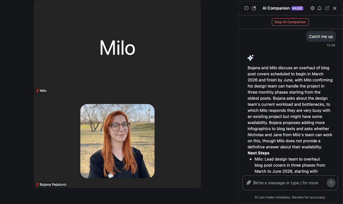 Zoom’s AI can easily recap your meetings when prompted with just a simple “Catch me up”