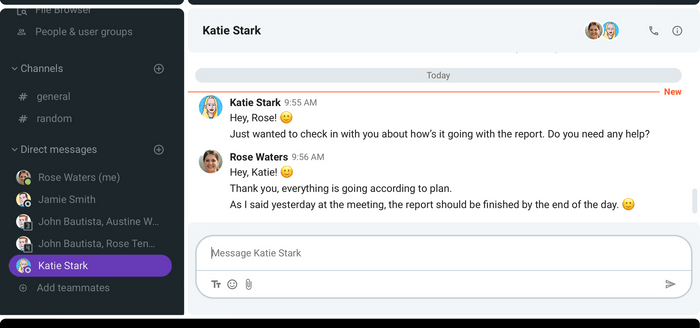 Following up on the commitments made during the meeting in Pumble (a business messaging app)