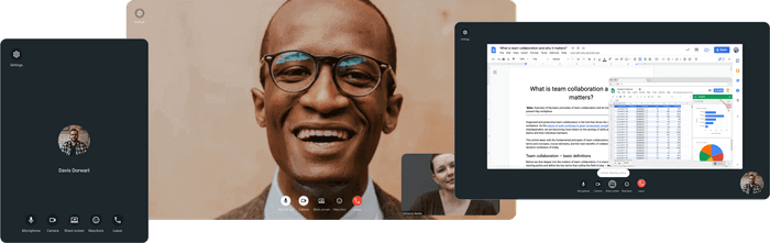 Video calls in Pumble, a team messaging app