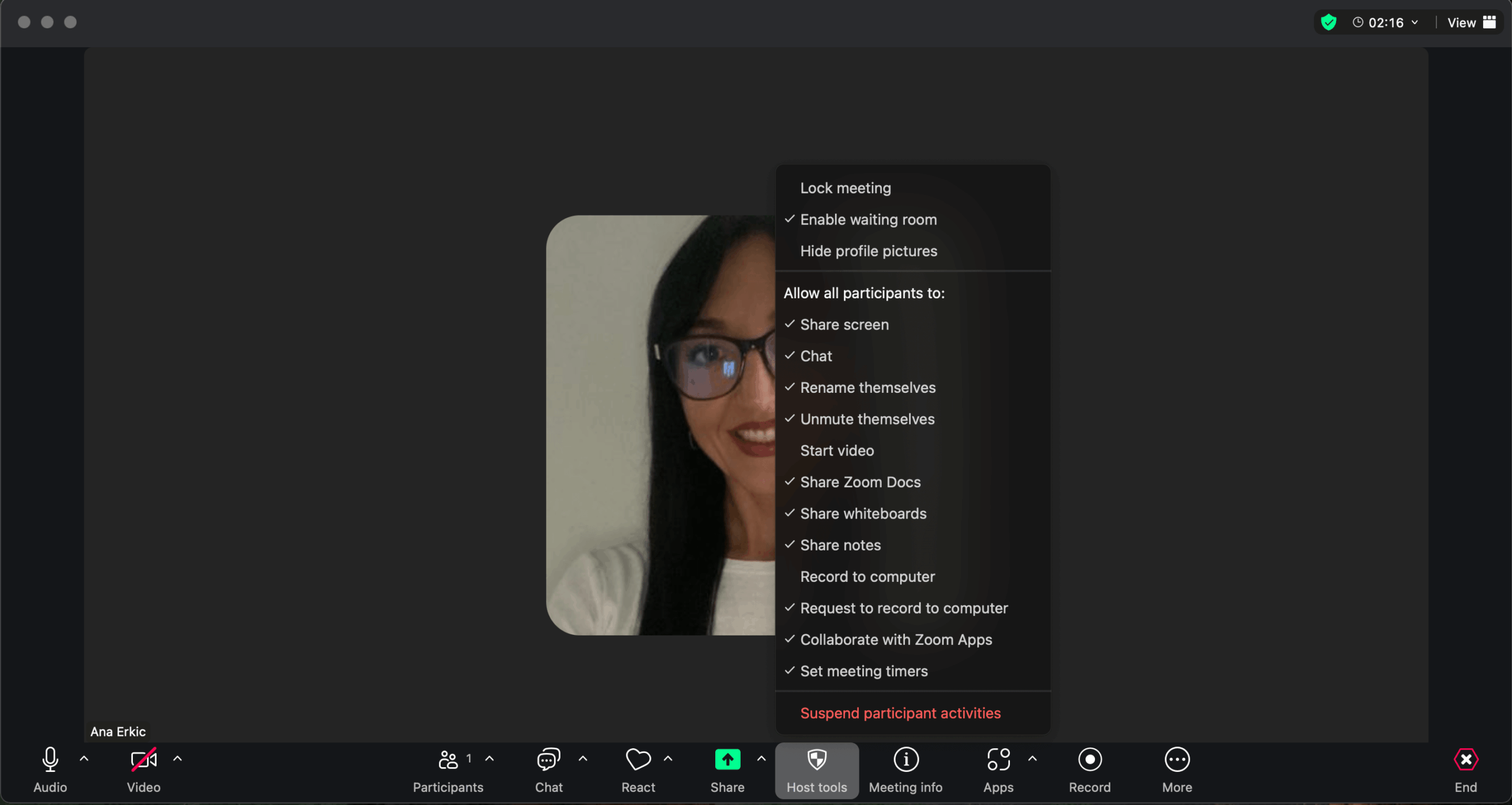 Admin controls in Zoom