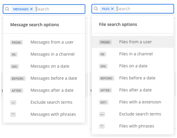 Advanced search in Mattermost