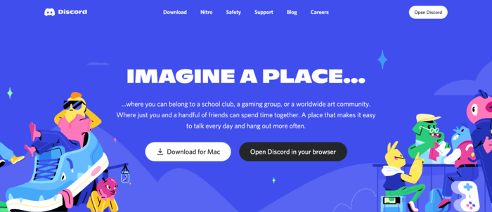 Discord home page