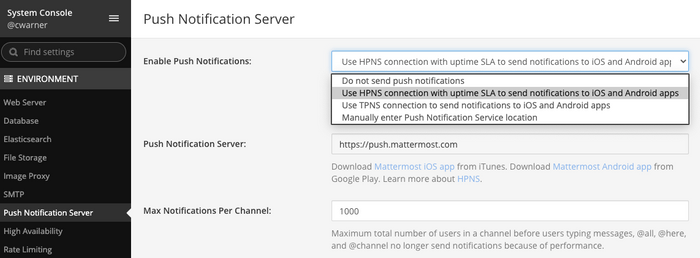 Notifications in Mattermost