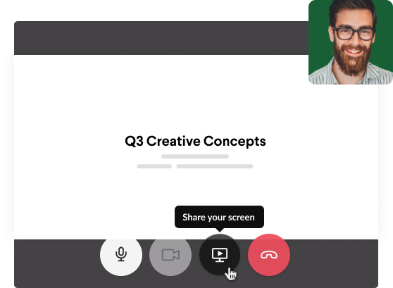 Sharing your screen on Slack video call