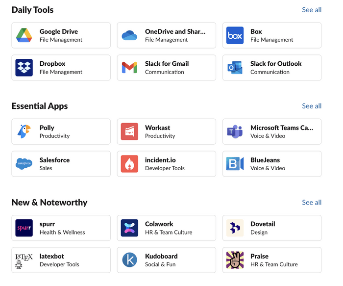 Some of Slack's integrations