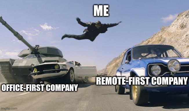 general work from home memes remote first company