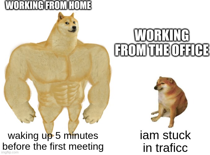 general work from home memes remote vs office