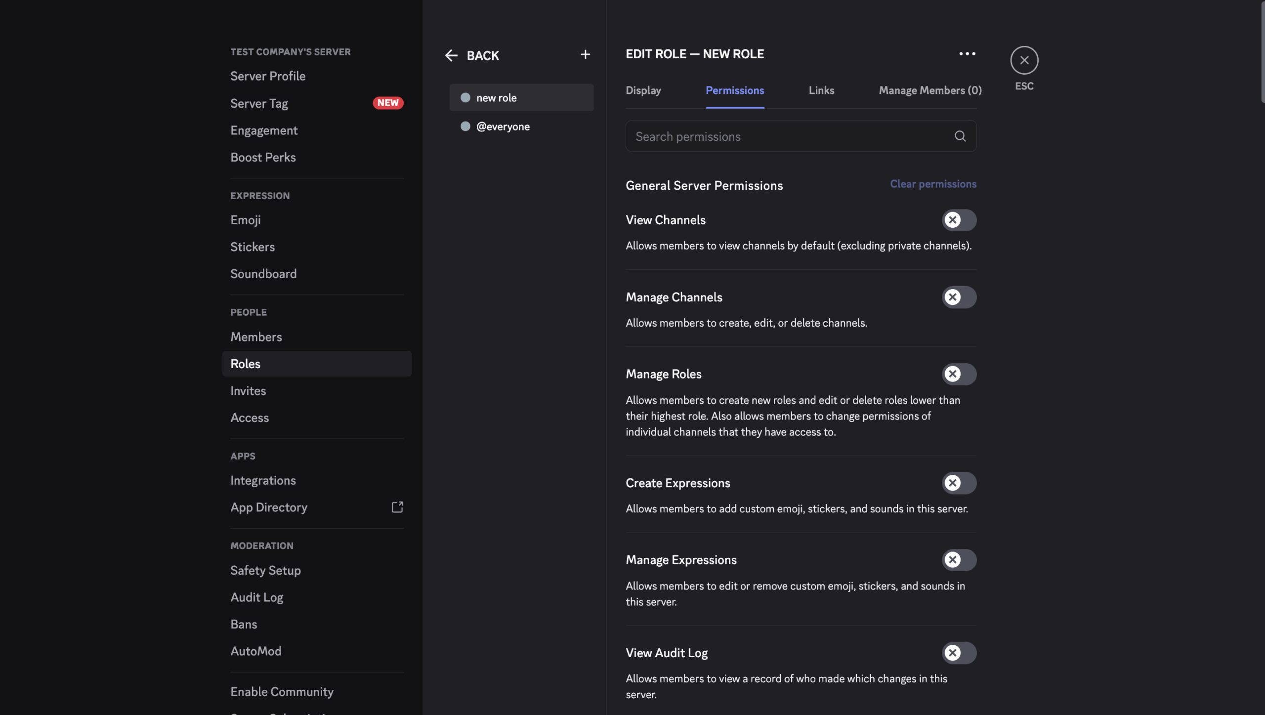 Managing role permissions in Discord