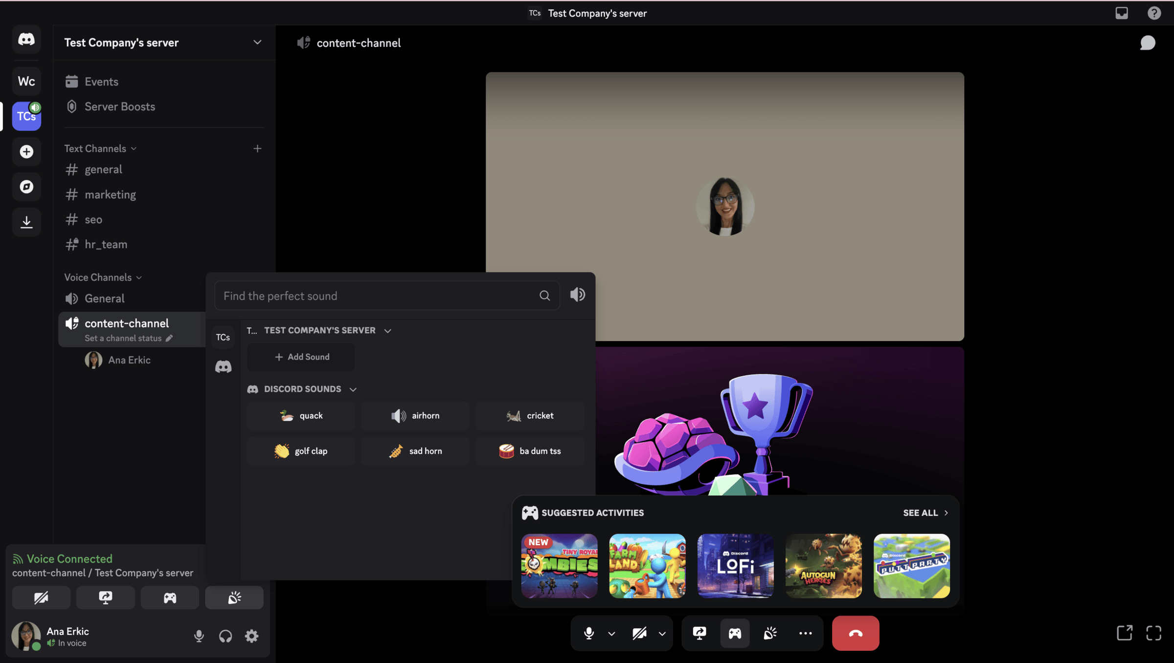 Voice channel in Discord