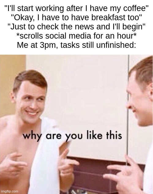 work from home procrastination memes why are you like this