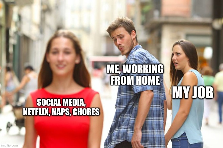 work from home procrastination memes distractions