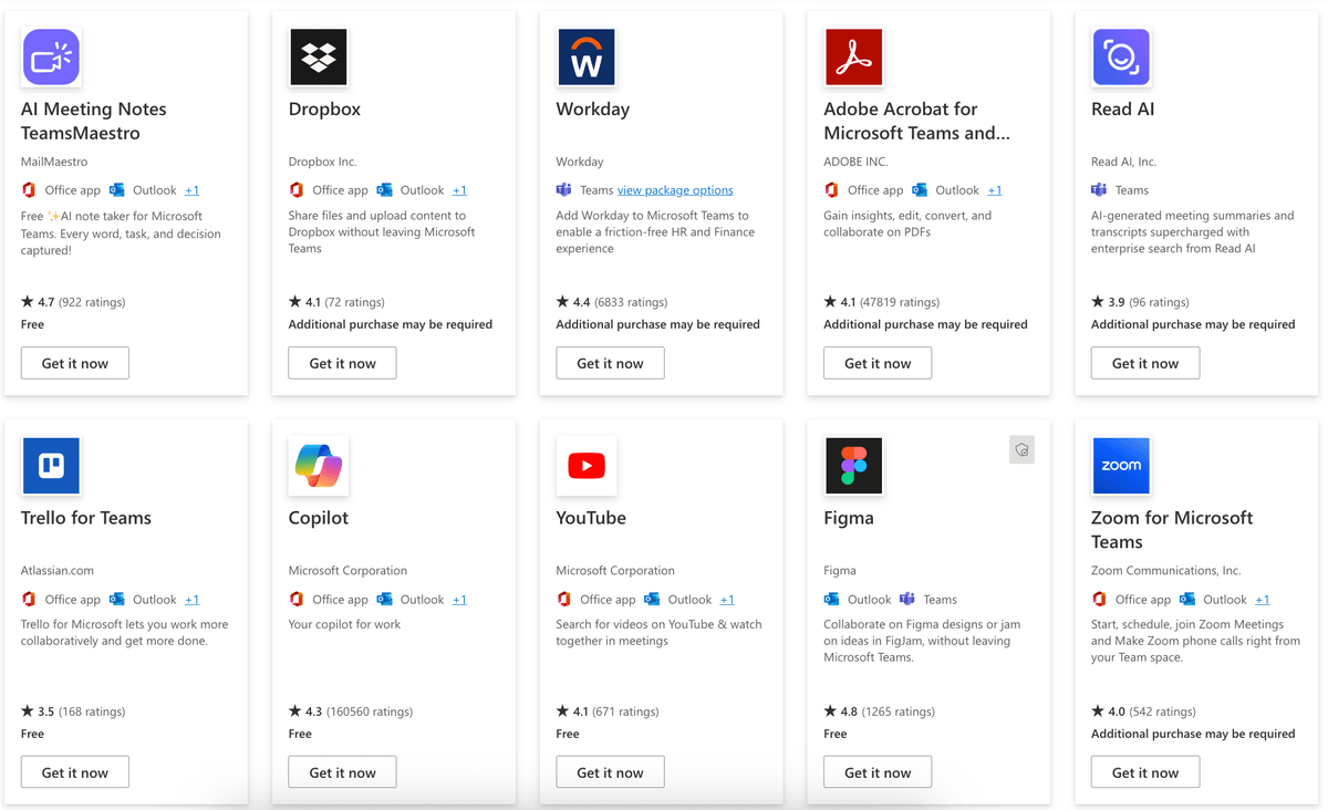 MS Teams offers a wide range of apps that you can integrate