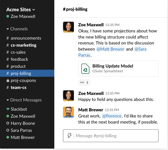 File sharing in Slack