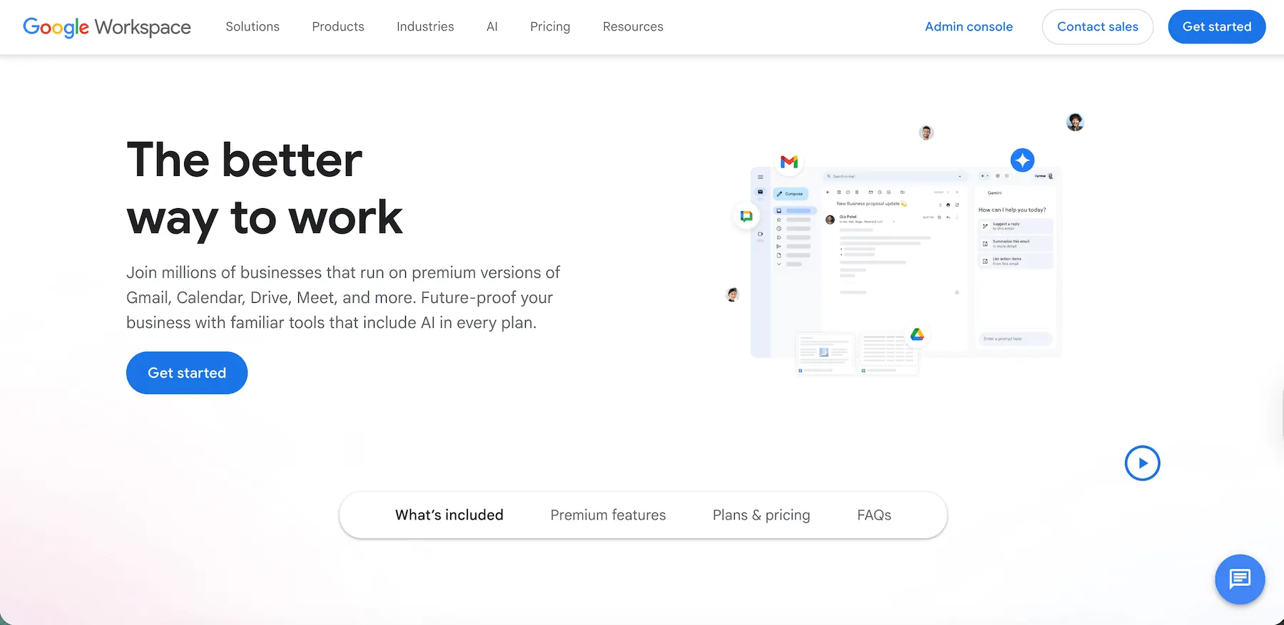 Google Workspace homepage