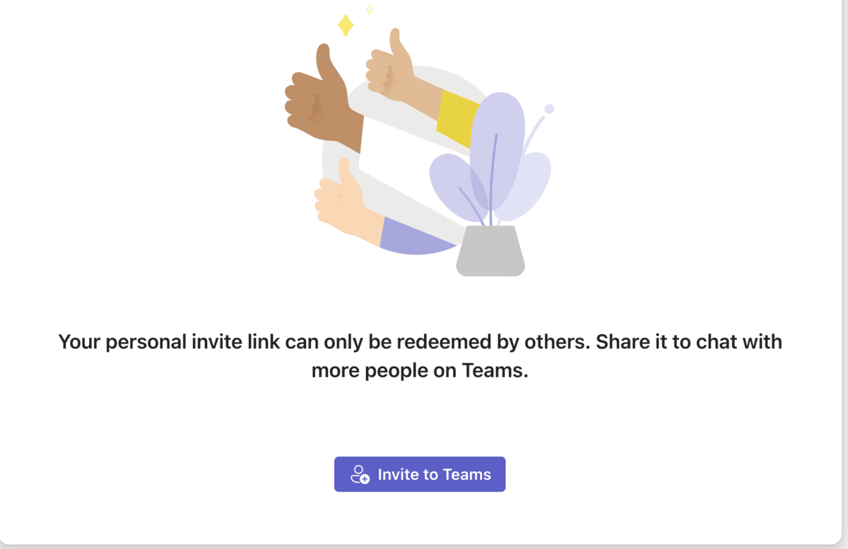 Invite people to MS Teams via a shareable link