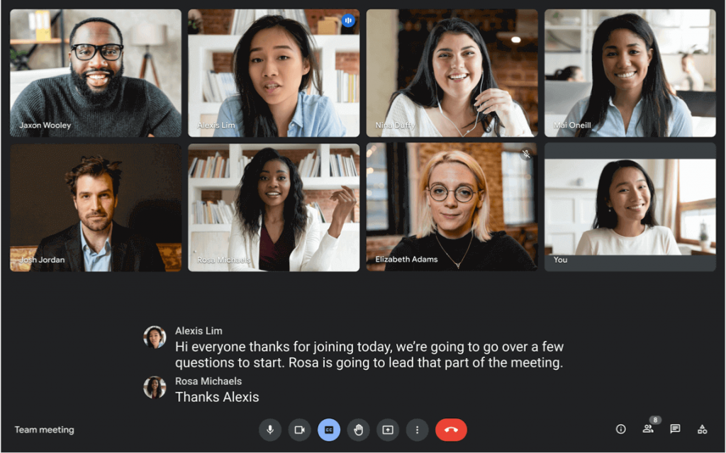 Live captions in Google Meet