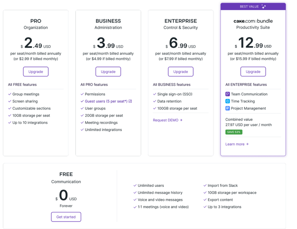 Pumble pricing