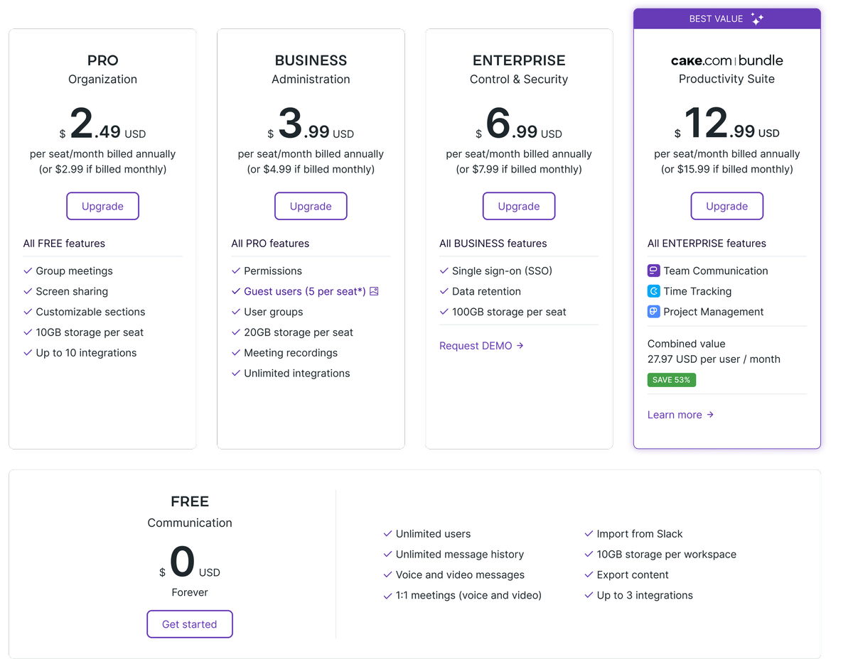 Pumble pricing