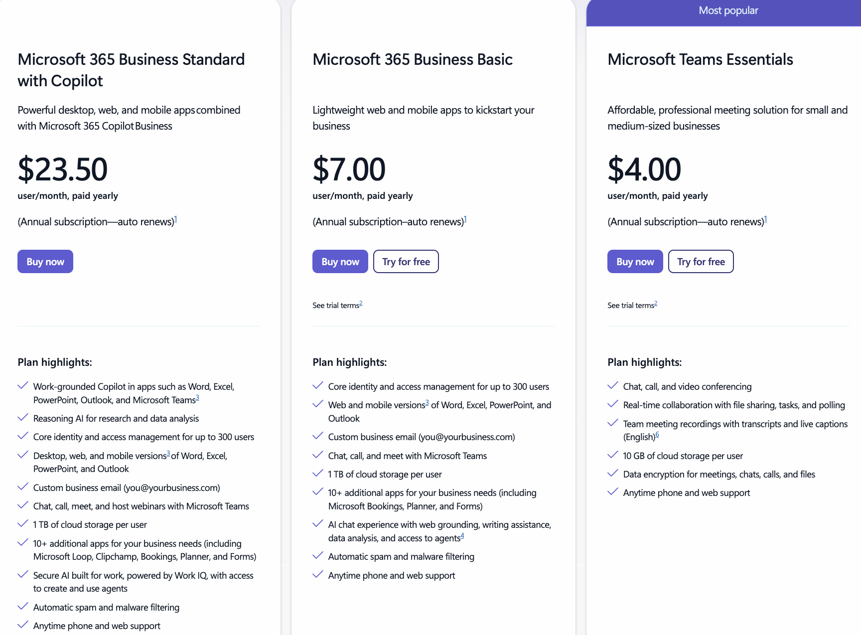 MS Teams new pricing