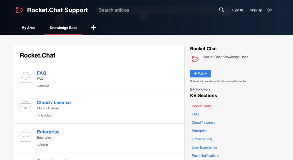 Rocket.Chat support