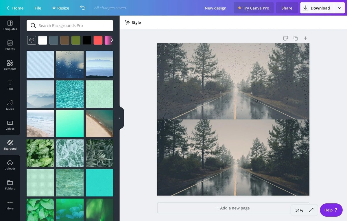An example of Canva’s dashboard