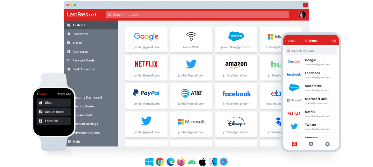 LastPass is available across multiple platforms