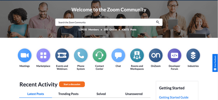Zoom Community center