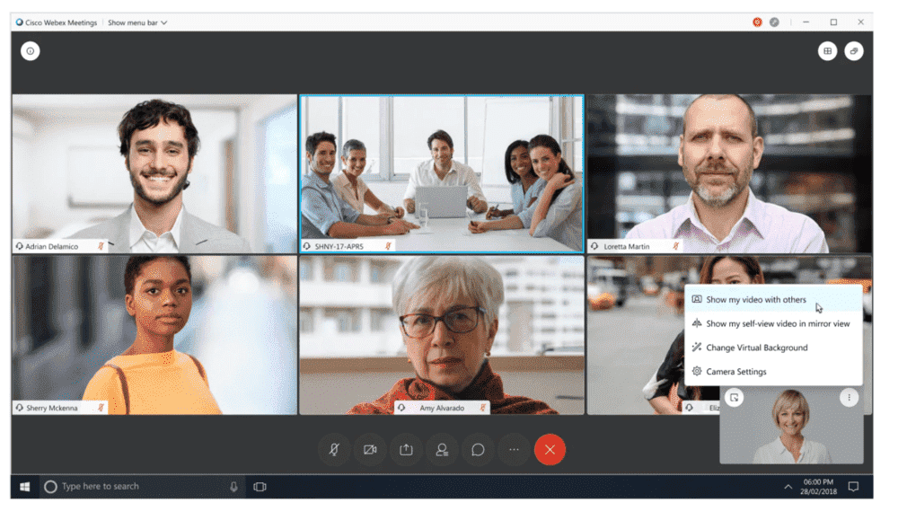 Webex video conferencing