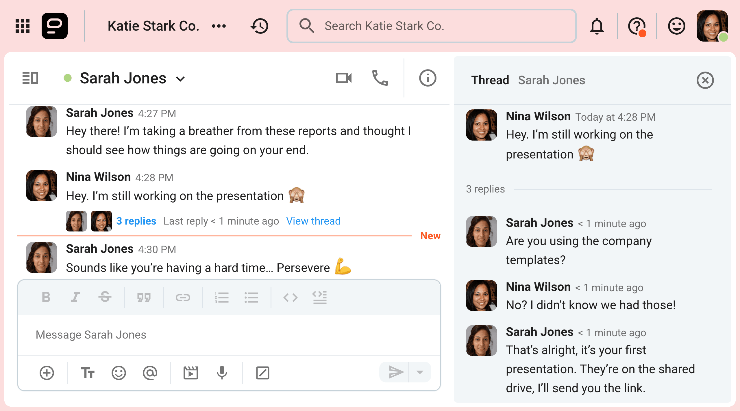 Crisis averted thanks to a timely check-in message sent on Pumble, the team communication app