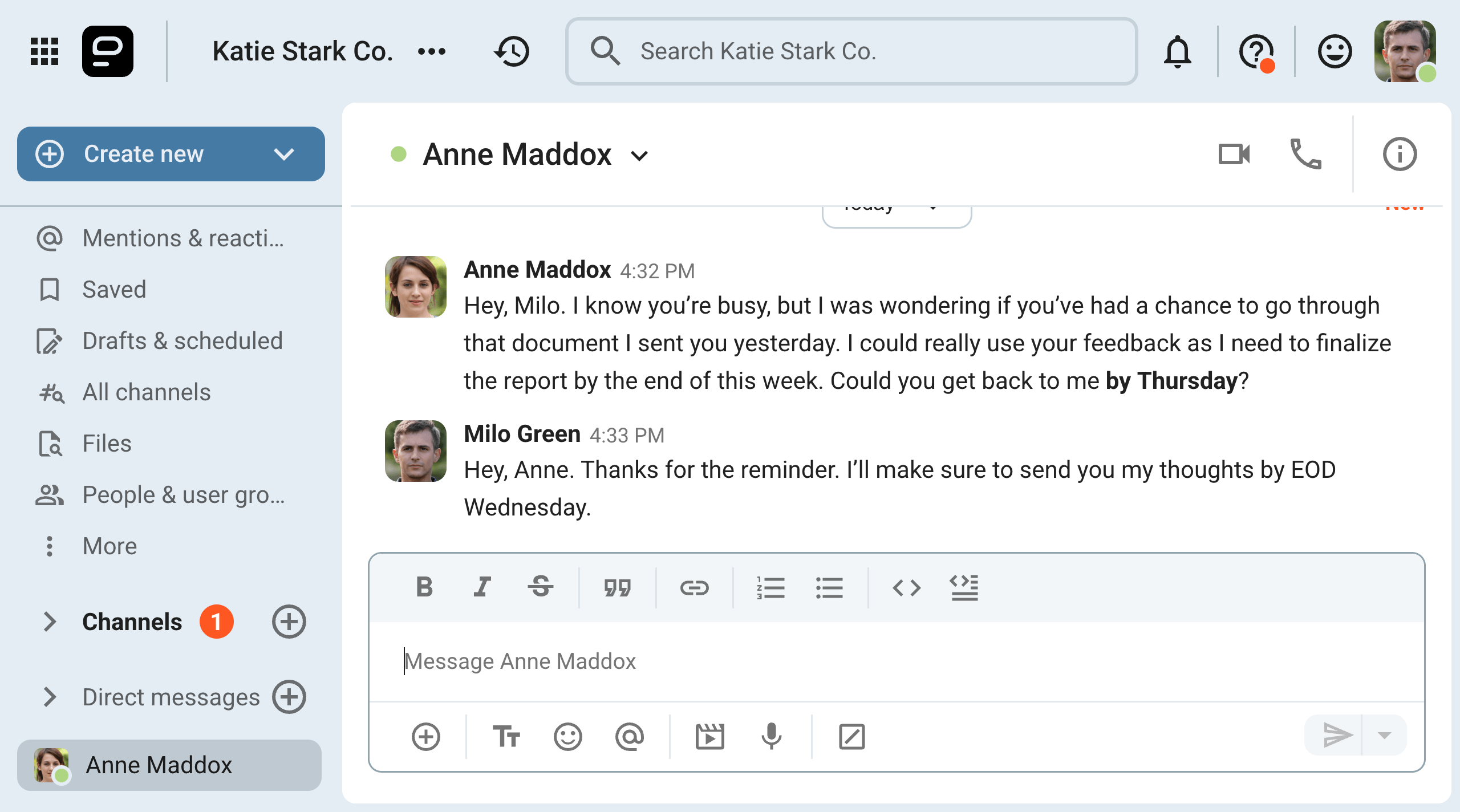 How to check up on your boss through text on Pumble, the team communication app
