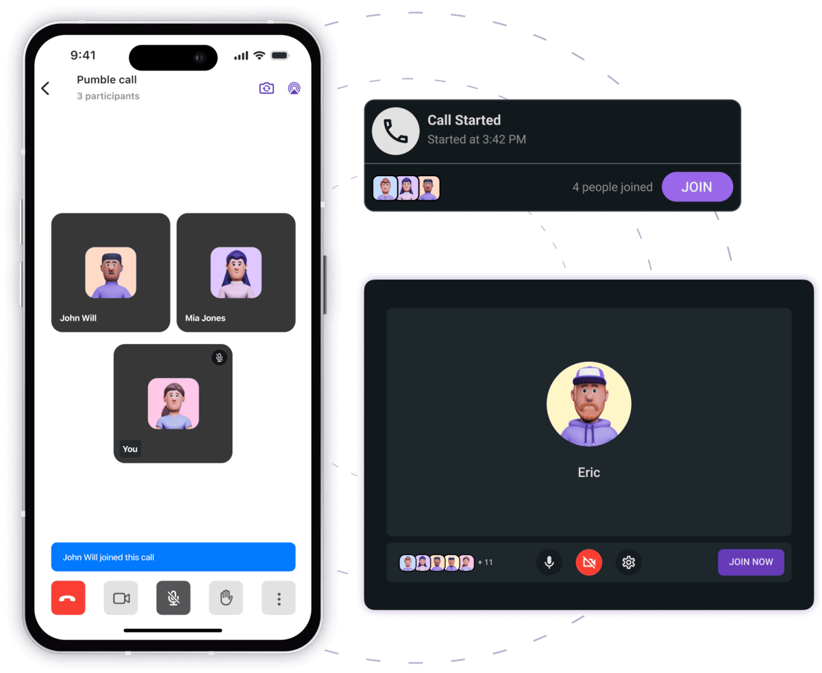 Voice and video calls in Pumble