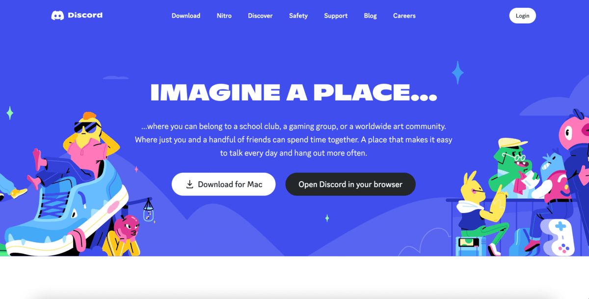 Discord’s homepage