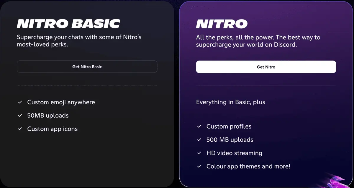 Discord’s paid plans