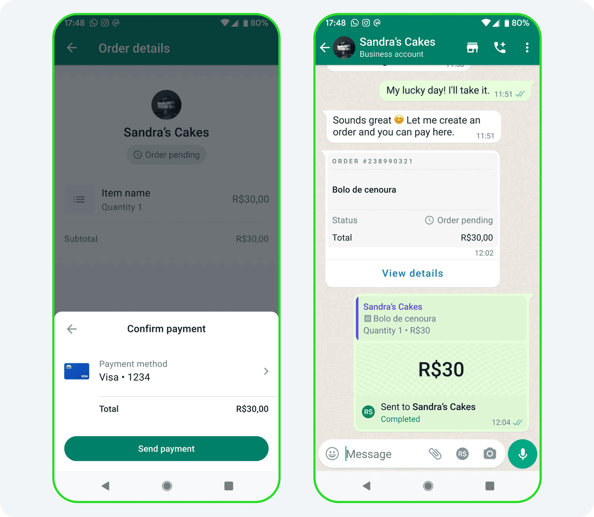 WhatsApp mobile interface