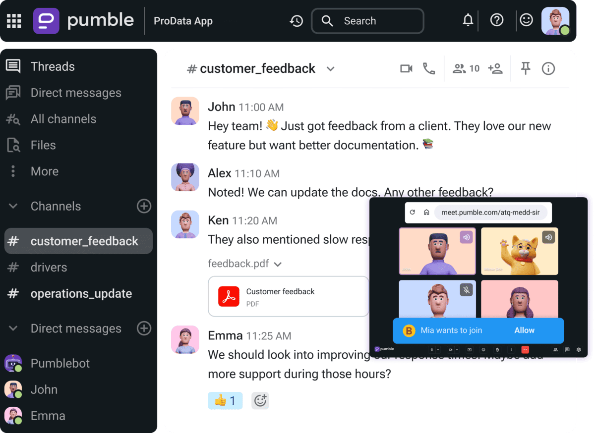 Pumble features