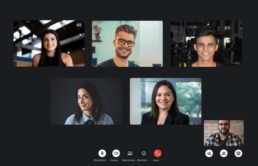 Video conferencing in Pumble, a business communication app