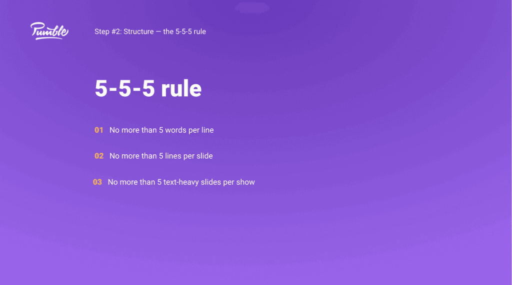 Step #2: Structure - 5-5-5 rule