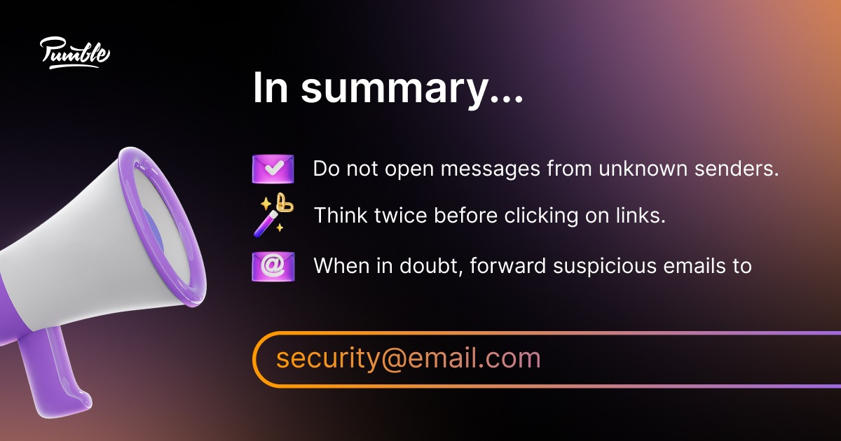 The final slide of a presentation about phishing