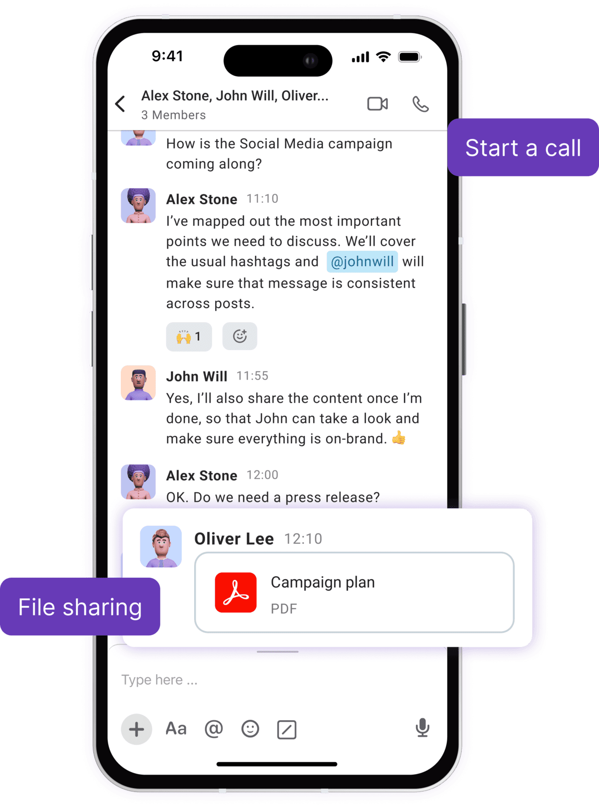 Pumble’s mobile app