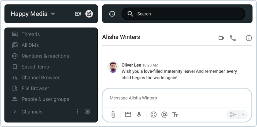 maternity leave message to client