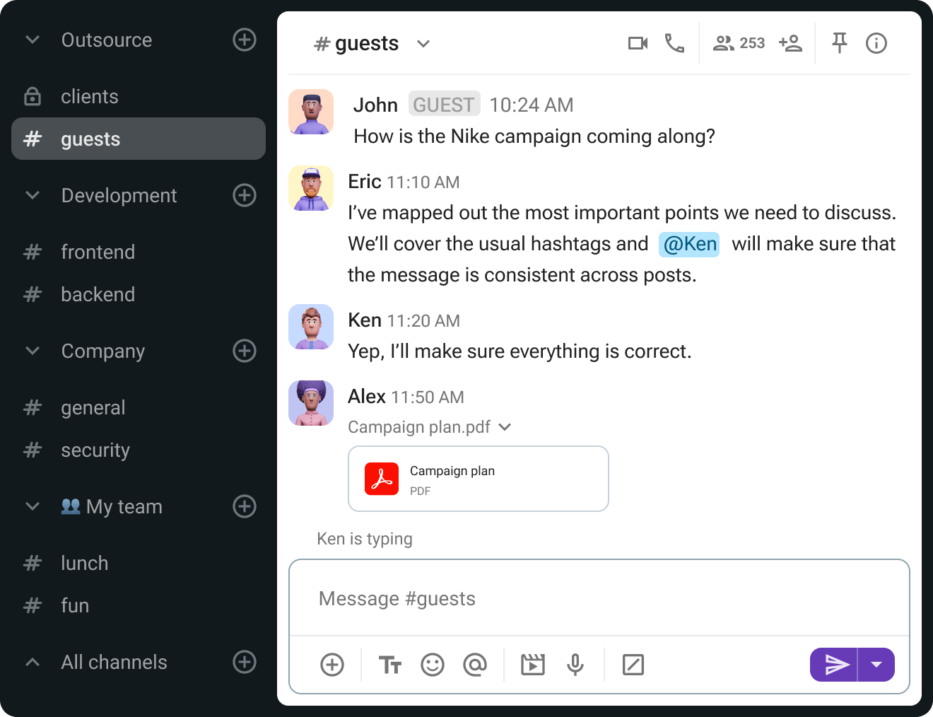 Guest access in Pumble, the all-in-one team collaboration app